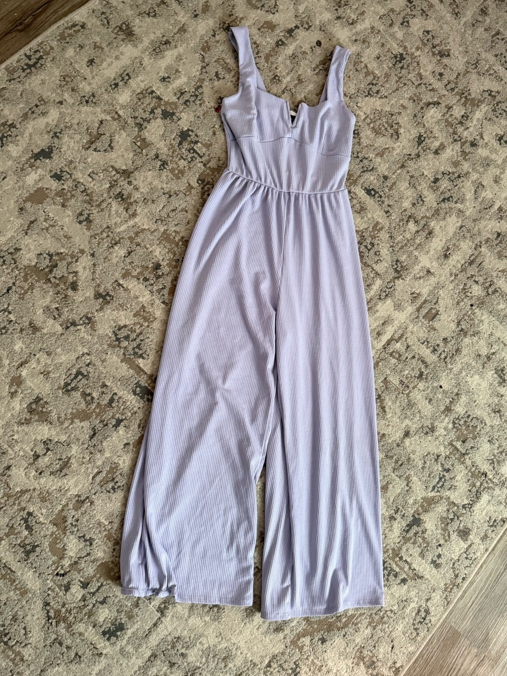 Caution To The Wind Lilac Ribbed Jumpsuit